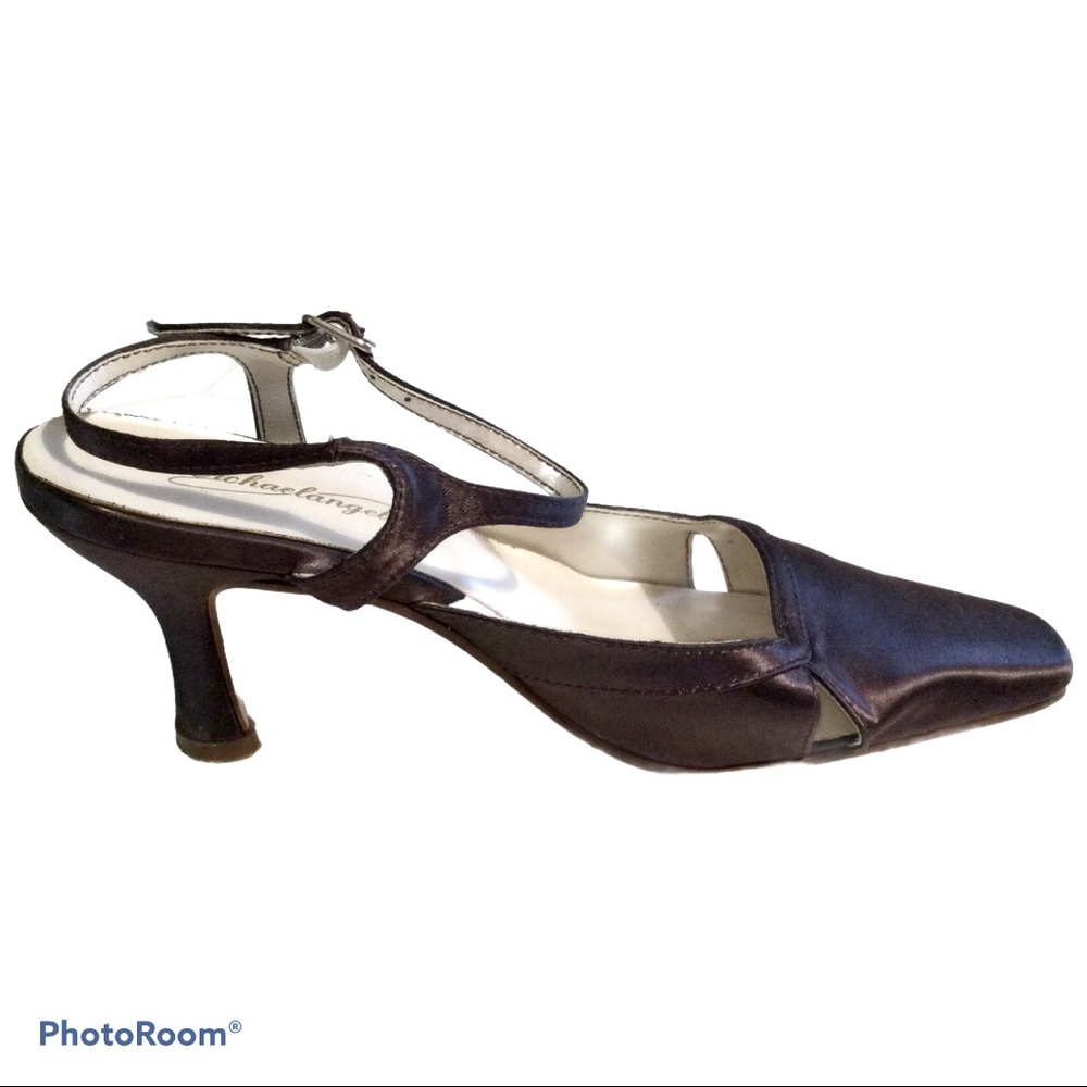 Michelangelo High Heel Purple Satin Shoes